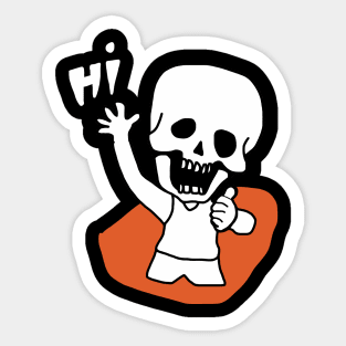 skull character hello Sticker